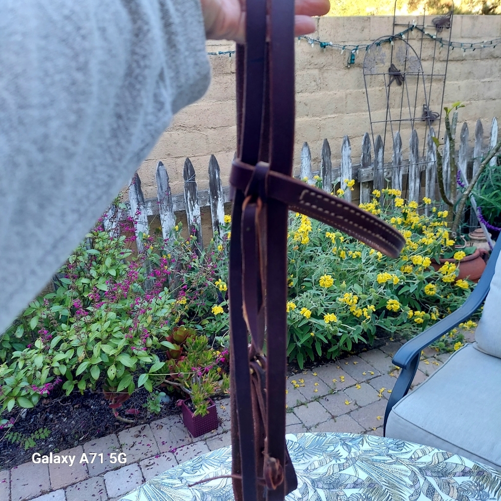 Western Horse Bridle Brown Leather - Picture 11 of 14
